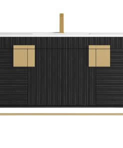 47" Kuro Minimalistic Single Sink Vanity, Dawn Gray, No Medicine Cabinet