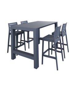 Vegas Ares 5-Piece Bar Set With 39"-55" Extendable Dark Gray