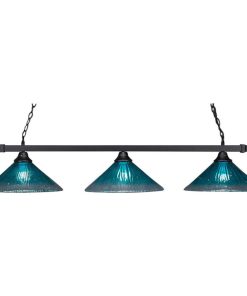 Toltec Lighting 803-MB-715 Square - Three Light Billiard with Glass Options