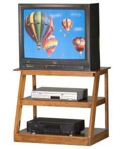 30" Open TV Cart, Smokey Blue Oak