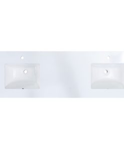 Viterbo 73" Stone effects Vanity Top in White with White Sink