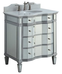 36" Ashley Modern Mirrored Bathroom Vanity