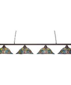 Toltec Lighting 374-BRZ-990 Oxford - Four Light Bronze Billiard
