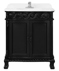 Trent Single Vanity, 30", Antique Black