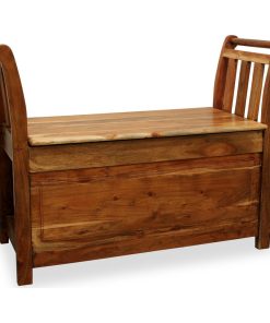 Winged Natural Storage Bench