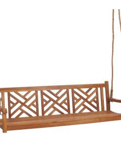 Teak Wood Chippendale Triple Outdoor Porch Swing, made from A-grade Teak Wood