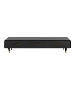 63'' Black TV Stand Rectangle Media Stand Wood TV Console With 3 Drawers