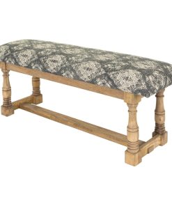 Traditional AAV 48 Inch Cotton Upholstered Bench