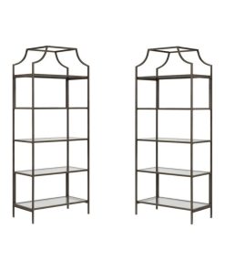2 Piece Bookcase Set in Bronze