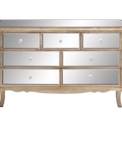 Tan Wood Glam Chest, 34"x44"x17"