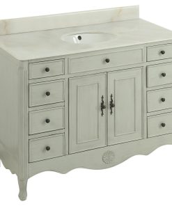 46.5" Distressed Fayetteville Bathroom Vanity, Gray, Without Mirror