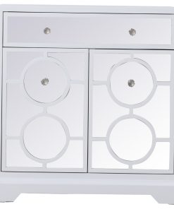 32" Mirrored Cabinet, White