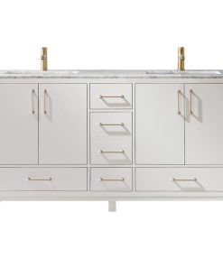 Sutton White Bathroom Vanity, No Mirror, 60"