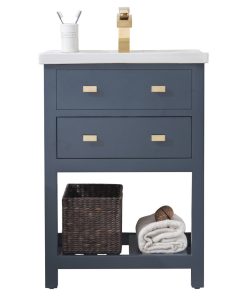 24" Single Vanity With Drawer, Monarch Blue