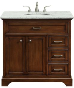 36" Single Bathroom Vanity Set, Teak
