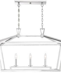 Townsend 3 Light Island Light, Polished Nickel