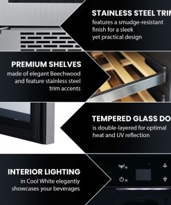 The Vault 24" Single Zone Wine Cooler, 54-Bottle Capacity