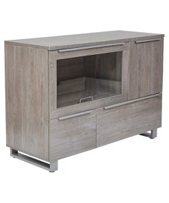 Unique Furniture K119 Transitional Wood Printer Cabinet with 2 Drawers in Gray