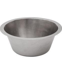 16" Round Hammered Copper Prep Sink in Nickel With 3.5" Drain Opening