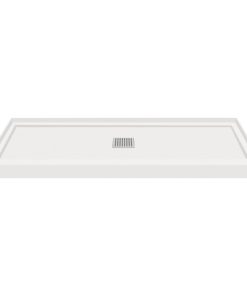 Transolid Linear 60"x32" Single Threshold Shower Base with a Center Drain, Grey