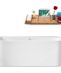 59" Streamline N2100BGM Freestanding Tub and Tray With Internal Drain