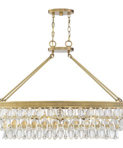 Windham 8-Light Linear Chandelier, Warm Brass