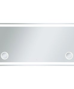 36"x72" Hardwired Led Mirror With Magnifier and Color Changing Temperature