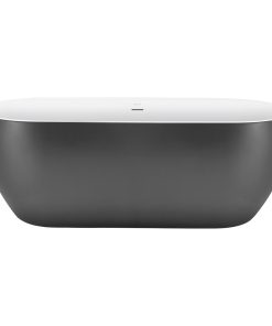 65" Acrylic Roll-Top Flatbottom Non-Whirlpool Bathtub, Gray