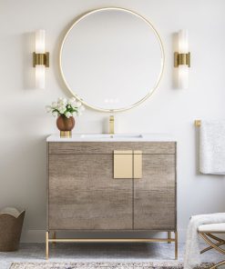 The Lockhart Bathroom Vanity, Single Sink, 36", Taupe, Freestanding