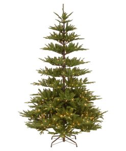 7 1/2' Feel Real Glenwood Fir Hinged Tree, Bark Pole and 450-Light Clear