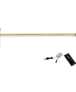 30" Slim Line Art Light, Antique Brass With Plug-in and Remote