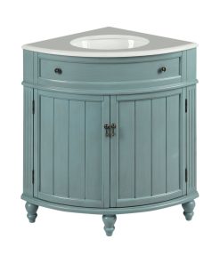 Vantage Corner Vanity, Light Blue, 24"