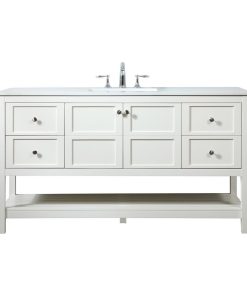 Tucker 60" Single Bathroom Vanity, White