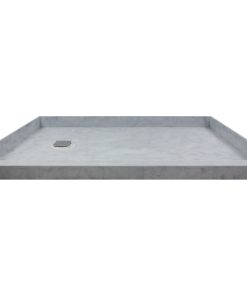 Transolid Ready to Tile 60"Lx32"W Shower Base With Left Hand Drain, Dark Gray