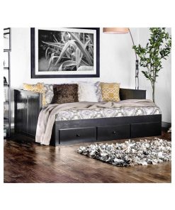 Furniture of America Aidan Cottage Wood Full Daybed with Drawers in Black