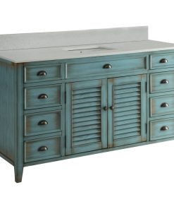 60" Attractive Cottage-Style Abbeville Single Sink Bathroom Vanity