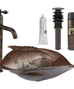 Two Fish Vessel Hammered Copper Sink Pack-1 Accessories