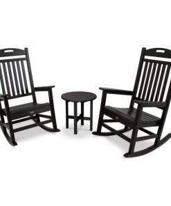 Trex Outdoor Furniture Yacht Club Rocker 3-Piece Set, Charcoal Black