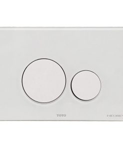 TOTO Round Push Button Plate for Neorest In-Wall Tank Unit, White Glass