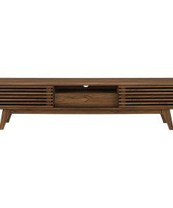 70" Mid-Century Modern Low Profile Entertainment TV Stand in Walnut