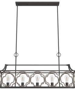 Stone Creek Noble Bronze and White Washed Oak 5 Light Chandelier Ceiling Light