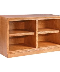 Traditional Oak TV Cart, No Doors, Unfinished Alder