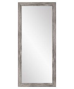 Weathered Barnwood Framed Floor Leaning Tall Mirror 32.5''x 66.5''