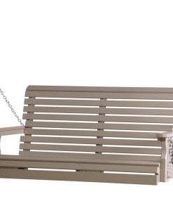 4' Poly Plain Porch Swing, Weather Wood