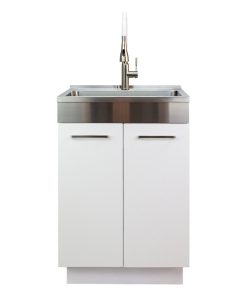 Transolid 24-in All-in-One Laundry Cabinet with Sink and Faucet in White, Laundr