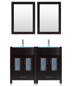 60" Black Vanity, 30" Double Sink Bases, LV3-C11-60-B