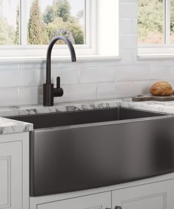 30-inch Farmhouse Sink - Gunmetal Black Matte Stainless Steel - RVH9660BL