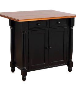 Sunset Trading Antique Black And Cherry Kitchen Island DLU-KI-4222-BCH