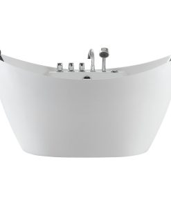 59" L x 28.7" W White Acrylic Center Drain Freestanding Whirlpool Tub