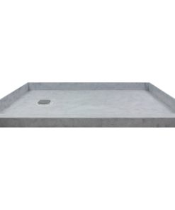 Transolid Ready to Tile 60"Lx30"W Shower Base With Left Hand Drain, Dark Gray